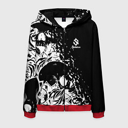 Мужская толстовка на молнии Sabaton - сабатон черепа