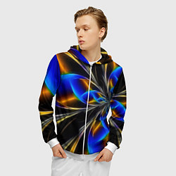 Толстовка 3D на молнии мужская Neon vanguard pattern Fashion 2023, цвет: 3D-белый — фото 2