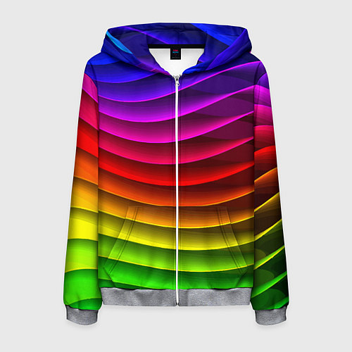 Мужская толстовка на молнии Color line neon pattern Abstraction Summer 2023 / 3D-Меланж – фото 1