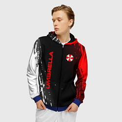 Толстовка 3D на молнии мужская Resident evil амбрелла, цвет: 3D-синий — фото 2