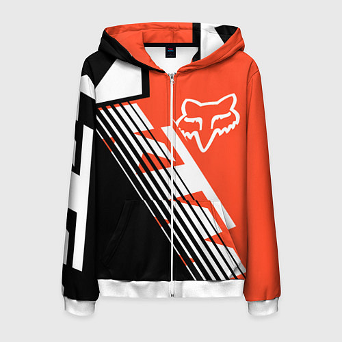 Мужская толстовка на молнии FOX X KTM Сollaboration / 3D-Белый – фото 1