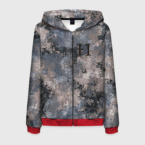 Мужская толстовка на молнии Дюна Харконены пустынный камуфляж / 3D-Красный – фото 1