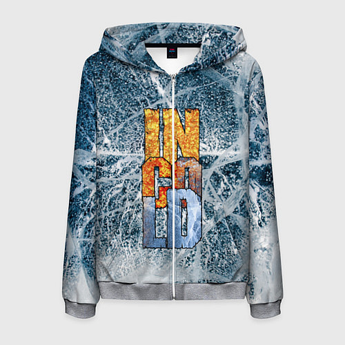 Мужская толстовка на молнии IN COLD logo with ice / 3D-Меланж – фото 1