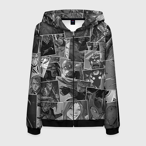 Мужская толстовка на молнии Дота 2 паттерн / 3D-Черный – фото 1