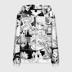 Толстовка 3D на молнии мужская Hunter x Hunter pattern, цвет: 3D-белый