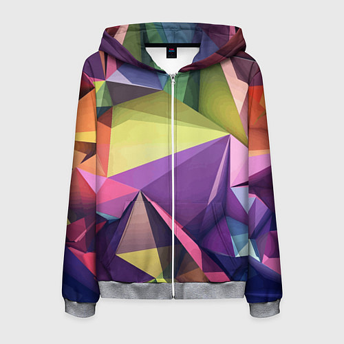 Мужская толстовка на молнии Geometric 3 D abstraction Геометрическая трехмерна / 3D-Меланж – фото 1