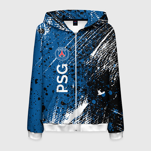 Мужская толстовка на молнии Псж краска / 3D-Белый – фото 1