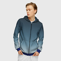 Толстовка 3D на молнии мужская GRADIENT shades of blue, цвет: 3D-синий — фото 2