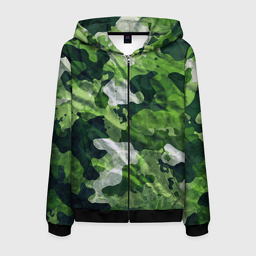 Мужская толстовка на молнии Camouflage Pattern Камуфляж Паттерн / 3D-Черный – фото 1