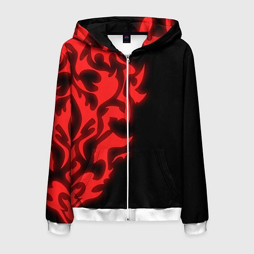 Мужская толстовка на молнии КРАСНЫЙ ЩИТ ПРОКЛЯТЫЙ / 3D-Белый – фото 1