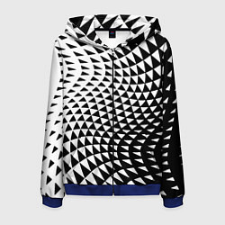 Толстовка 3D на молнии мужская Минималистический авангардный паттерн, цвет: 3D-синий