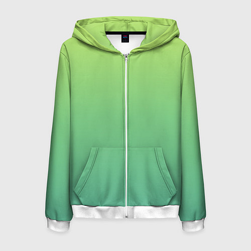 Мужская толстовка на молнии Shades of Green GRADIENT / 3D-Белый – фото 1