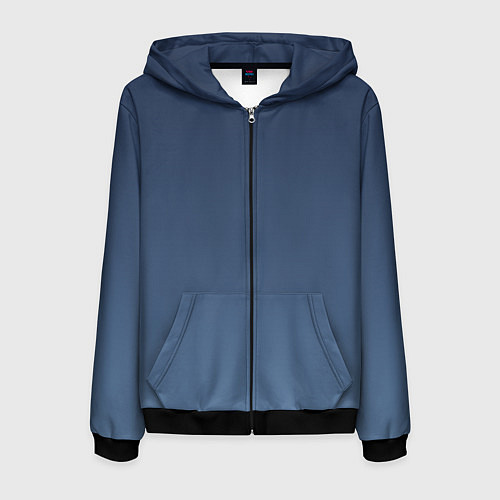 Мужская толстовка на молнии Gradient Dark Blue / 3D-Черный – фото 1