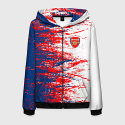 Толстовка 3D на молнии мужская Arsenal fc арсенал фк texture, цвет: 3D-черный