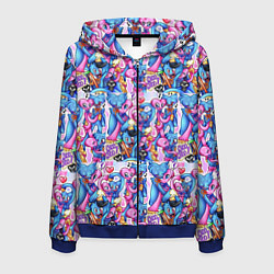 Толстовка 3D на молнии мужская POPPY PLAYTIME HAGGY WAGGY AND KISSY MISSY LOVE, цвет: 3D-синий