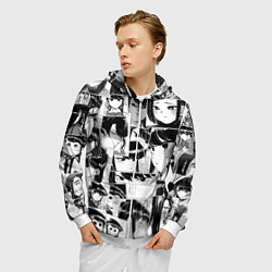 Толстовка 3D на молнии мужская Komi san pattern, цвет: 3D-белый — фото 2