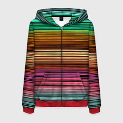 Мужская толстовка на молнии Multicolored thin stripes Разноцветные полосы