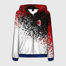 Толстовка 3D на молнии мужская Ac milan краска, цвет: 3D-синий