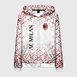 Толстовка 3D на молнии мужская Ac milan logo, цвет: 3D-белый