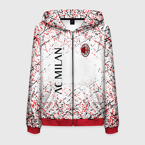 Мужская толстовка на молнии Ac milan logo / 3D-Красный – фото 1