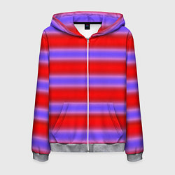 Толстовка 3D на молнии мужская Striped pattern мягкие размытые полосы красные фио, цвет: 3D-меланж