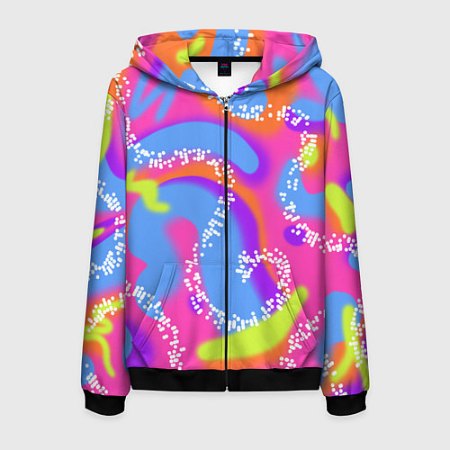 Мужская толстовка на молнии Барби и Кен паттерн костюм / 3D-Черный – фото 1