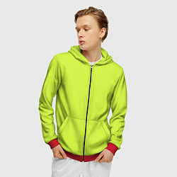 Толстовка 3D на молнии мужская Зеленый неон из фильма Барби, цвет: 3D-красный — фото 2