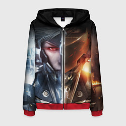 Толстовка 3D на молнии мужская METAL GEAR RISING САМУРАЙ, цвет: 3D-красный