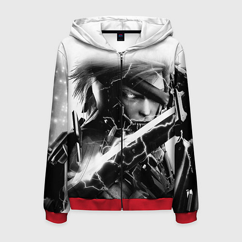 Мужская толстовка на молнии МЕТАЛ ГИР СОЛИД- METAL GEAR / 3D-Красный – фото 1