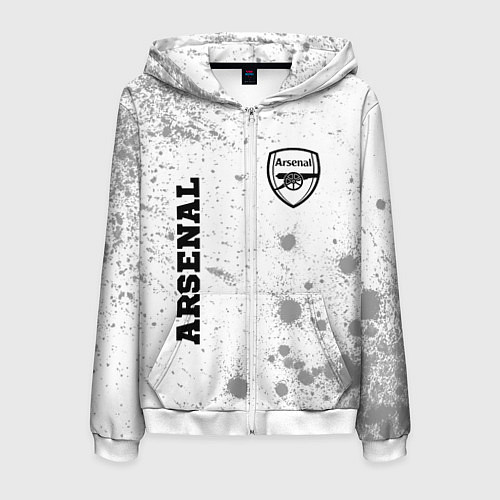 Мужская толстовка на молнии Arsenal Sport на светлом фоне / 3D-Белый – фото 1