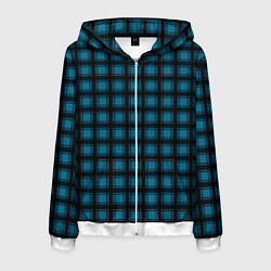 Мужская толстовка на молнии Black and blue plaid