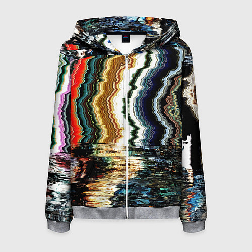 Мужская толстовка на молнии Glitch pattern - fashion trend / 3D-Меланж – фото 1