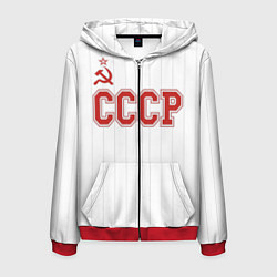Толстовка 3D на молнии мужская СССР - Союз Советских Социалистических Республик, цвет: 3D-красный