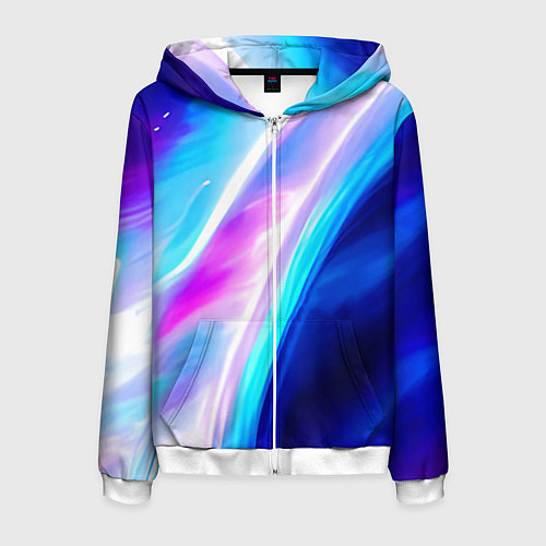 Мужская толстовка на молнии Звездная вспышка / 3D-Белый – фото 1