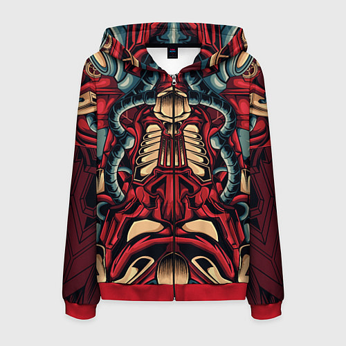 Мужская толстовка на молнии Галактический костюм робота / 3D-Красный – фото 1