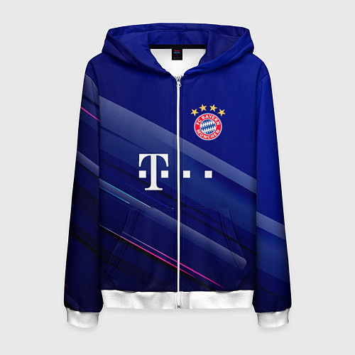 Мужская толстовка на молнии Bayern munchen Абстракция / 3D-Белый – фото 1