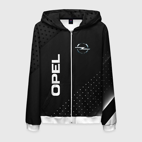 Мужская толстовка на молнии Opel Карбон / 3D-Белый – фото 1