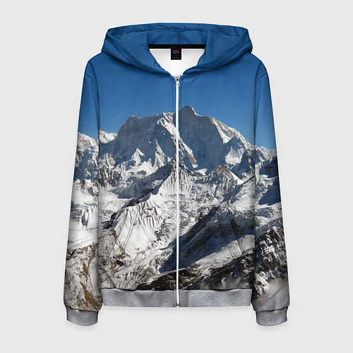 Мужская толстовка на молнии Канченджанга, Гималаи, 8 586 м / 3D-Меланж – фото 1