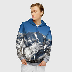 Толстовка 3D на молнии мужская Канченджанга, Гималаи, 8 586 м, цвет: 3D-меланж — фото 2