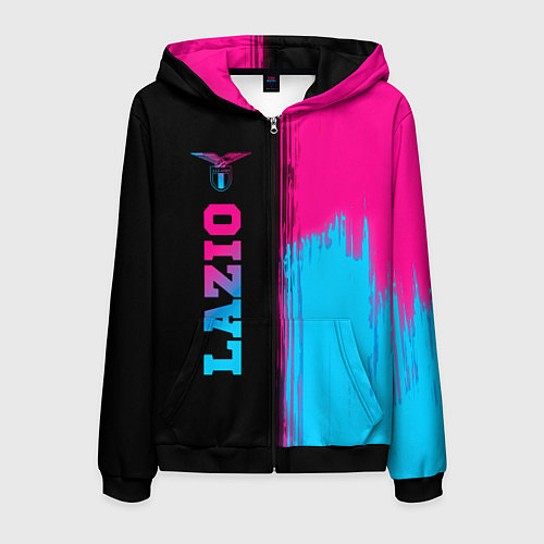 Мужская толстовка на молнии Lazio - neon gradient: по-вертикали / 3D-Черный – фото 1