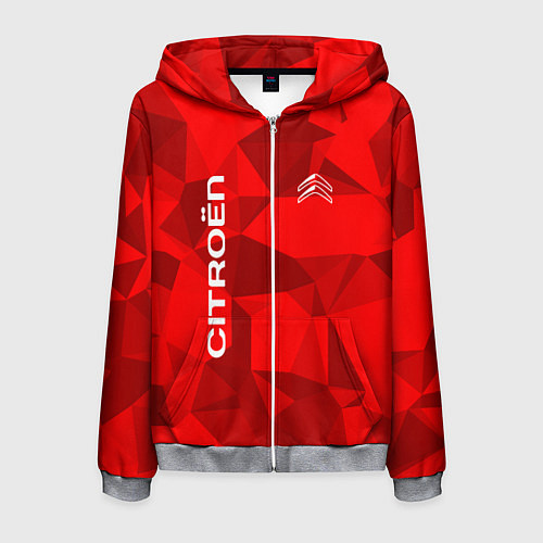 Мужская толстовка на молнии Citroёn - logo / 3D-Меланж – фото 1
