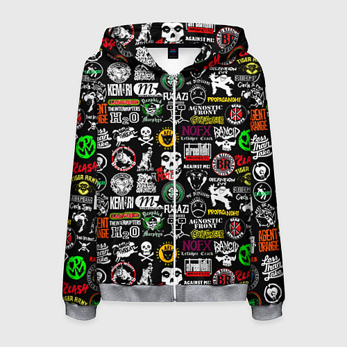 Мужская толстовка на молнии Inscriptions in English quotes / 3D-Меланж – фото 1