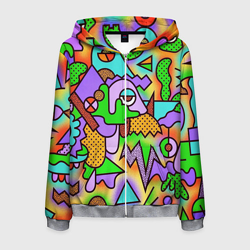 Мужская толстовка на молнии Яркая психоделическая картинка / 3D-Меланж – фото 1