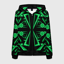 Мужская толстовка на молнии Геометрический узор зеленый geometric