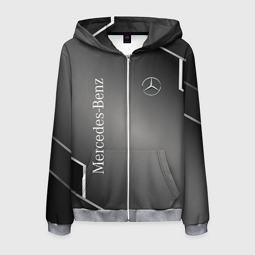 Мужская толстовка на молнии Mercedes абстракция карбон / 3D-Меланж – фото 1