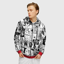 Толстовка 3D на молнии мужская Глейпнир паттерн, цвет: 3D-красный — фото 2
