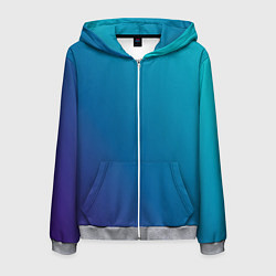 Толстовка 3D на молнии мужская Градиент - морская глубина, цвет: 3D-меланж
