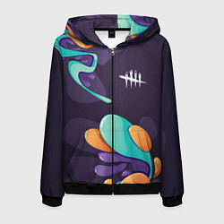 Толстовка 3D на молнии мужская Dead by Daylight graffity splash, цвет: 3D-черный
