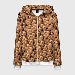 Толстовка 3D на молнии мужская Николас Кейдж мем, цвет: 3D-белый