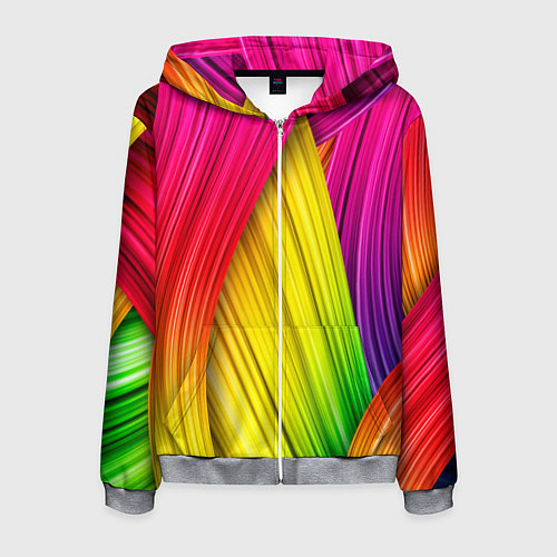 Мужская толстовка на молнии Multicolored ribbons / 3D-Меланж – фото 1